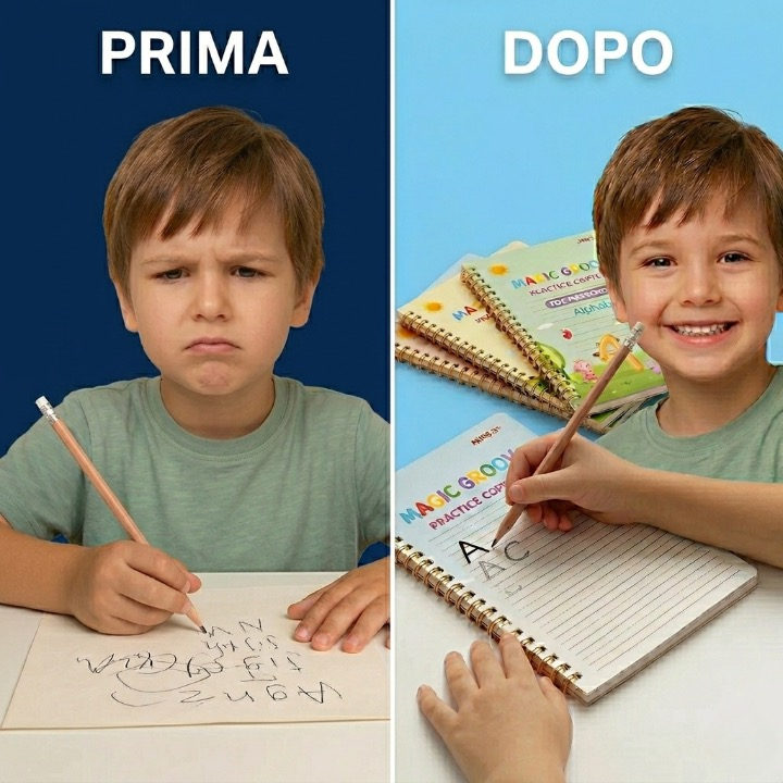 GrooveWrite™️: Quaderno per esercizi di scrittura a mano per bambini