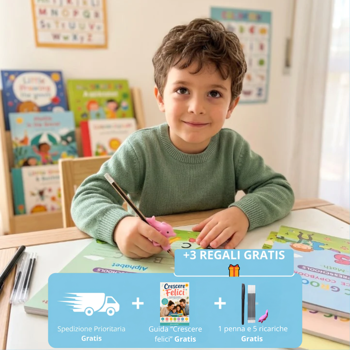 GrooveWrite™️: Quaderno per esercizi di scrittura a mano per bambini